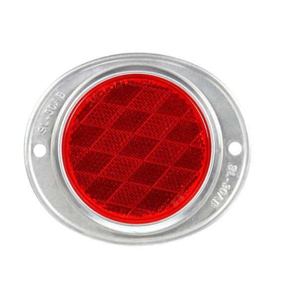 Truck-Lite Signal-Stat, Round, Red, Reflector, Silver Aluminum 2 Screw Or Bracket Mount 41 - main